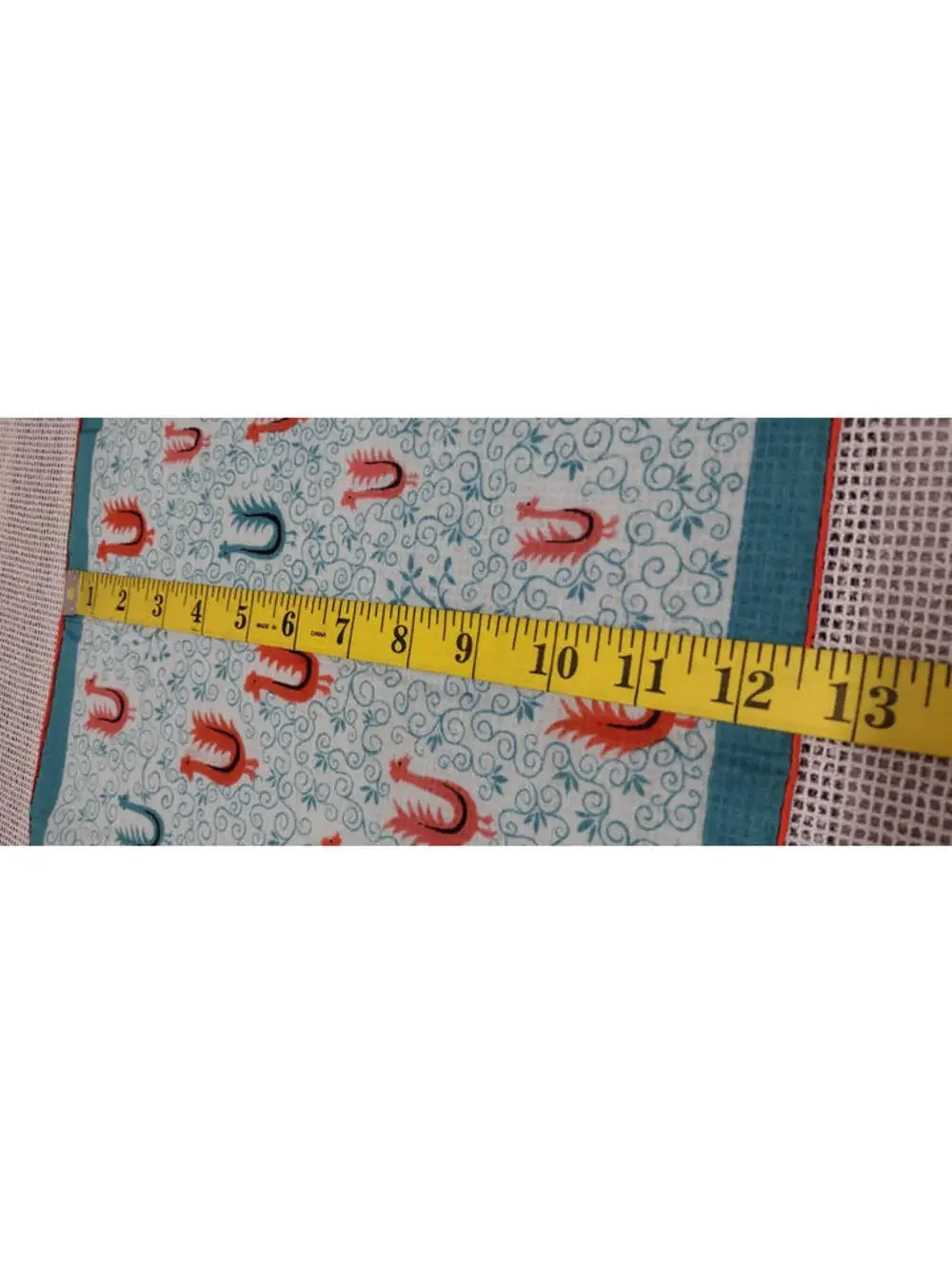 1950s Hankie FAITH AUSTIN Mid Century Colors Birds Peacock Rooster Rare Birds